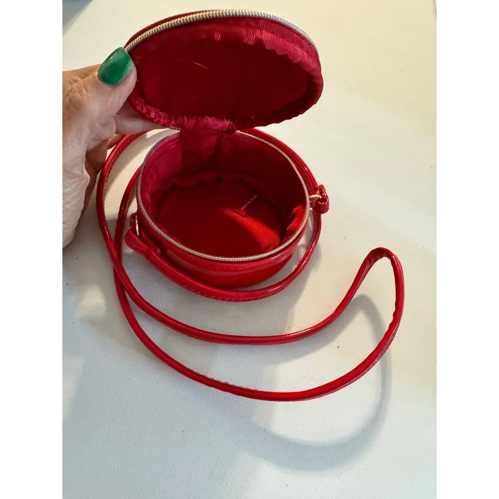 Marc Jacobs Red‎ Patent Leather Round Crossbody Bag Circular Logo Purse NWOT